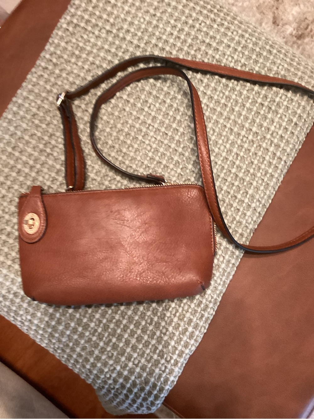 Everyday Tan Mini Leather Crossbody Bag
